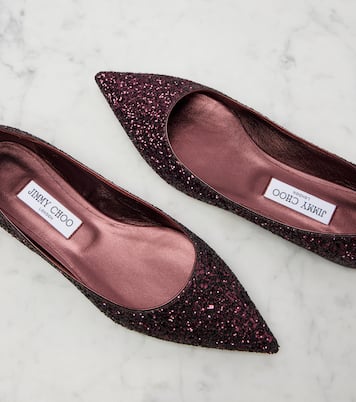 Love glitter ballet flats | Jimmy Choo