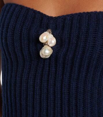 Embellished wool and cashmere crop top | Prada