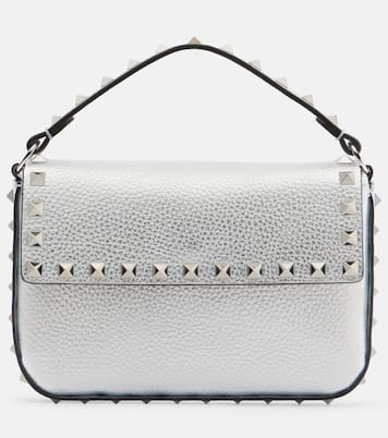 Rockstud Small metallic leather top-handle bag | Valentino Garavani