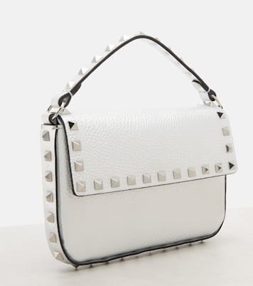 Rockstud Small metallic leather top-handle bag | Valentino Garavani
