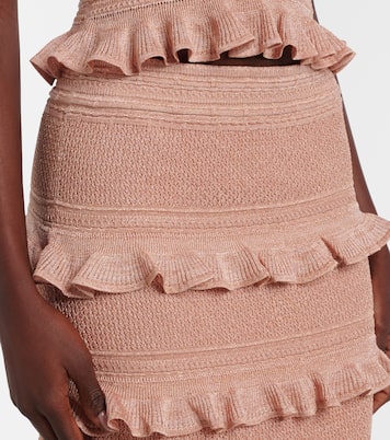 Rebellion ruffled lamé midi skirt | Zimmermann