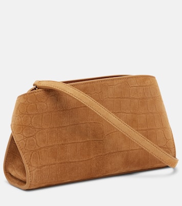 Hug Mini croc-effect suede clutch | Ferragamo