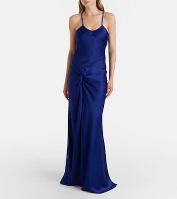 Gathered crêpe satin gown | Victoria Beckham