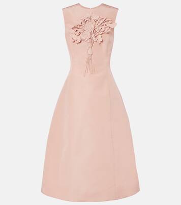 Bouquet embroidered silk cocktail dress | Oscar de la Renta