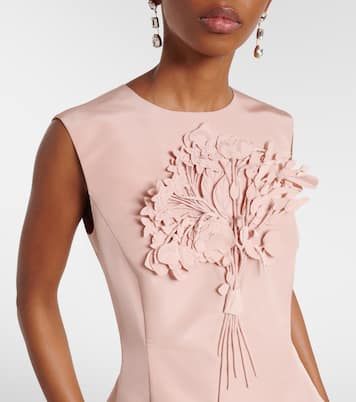 Bouquet embroidered silk cocktail dress | Oscar de la Renta