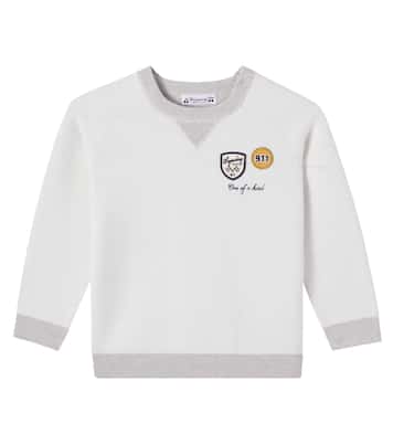 x Porsche embroidered cotton-blend sweatshirt | Bonpoint
