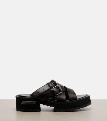 Mules Venom in pelle con plateau | Balenciaga