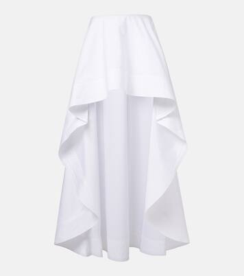 不对称荷叶边棉质府绸迷你半身裙 | Stella McCartney