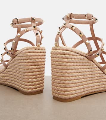 Rockstud leather wedge sandals | Valentino Garavani