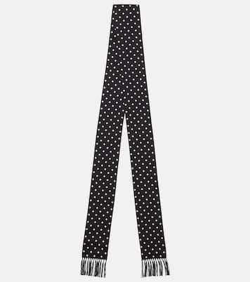 Fringed polka-dot silk scarf | Valentino