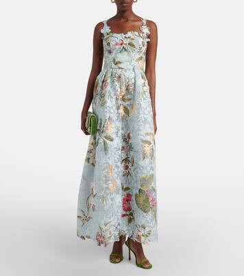 Floral lace guipure cocktail dress | Oscar de la Renta