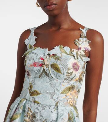 Floral lace guipure cocktail dress | Oscar de la Renta