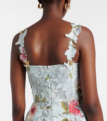 Floral lace guipure cocktail dress | Oscar de la Renta