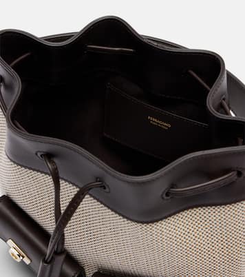 Harley Mini canvas bucket bag | Ferragamo