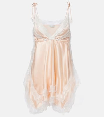 Top aus Seidensatin mit Spitze | Magda Butrym