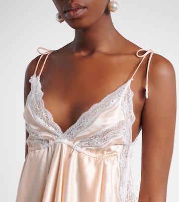 Top aus Seidensatin mit Spitze | Magda Butrym