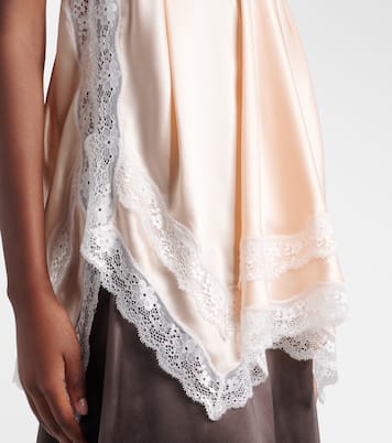 Top aus Seidensatin mit Spitze | Magda Butrym