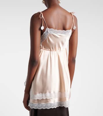 Top aus Seidensatin mit Spitze | Magda Butrym