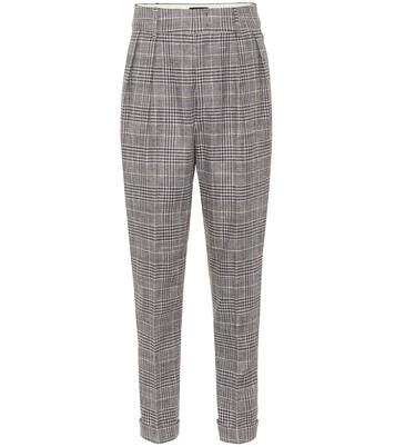 Pantalon Ceyo en lin et soie mélangés à carreaux | Isabel Marant