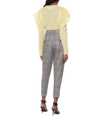 Pantalon Ceyo en lin et soie mélangés à carreaux | Isabel Marant