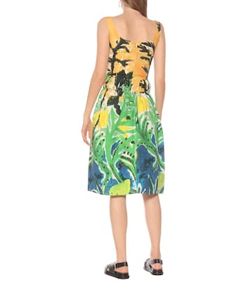 Robe midi imprimée en coton | Marni