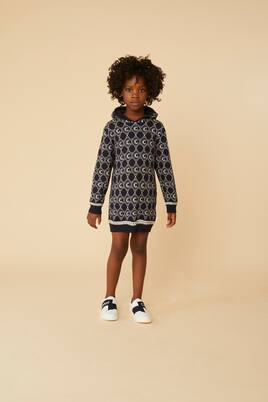 Robe en coton et laine intarsia | Chloé Kids