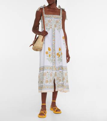 Robe midi en coton à fleurs | Juliet Dunn