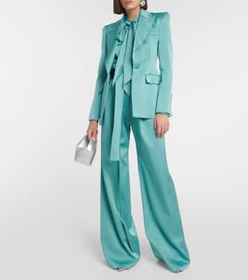 Blazer monopetto Aro in raso | Alex Perry