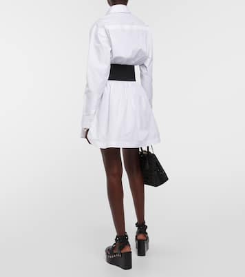 Hemd aus Baumwollpopeline mit Leder | Alaïa