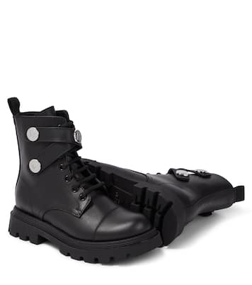 Stivali in pelle con logo | Balmain Kids