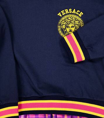 Printed cotton jersey hoodie dress | Versace Kids