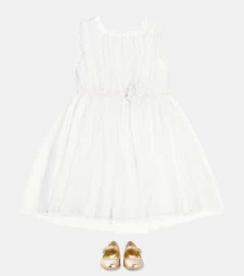 Floral-appliqué tulle dress | Patachou