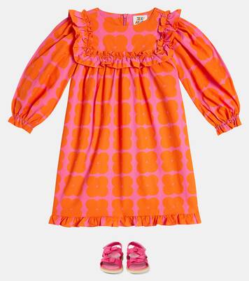 Clover ruffle-trimmed cotton dress | Jellymallow