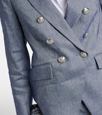 Miller double-breasted linen-blend blazer | Veronica Beard