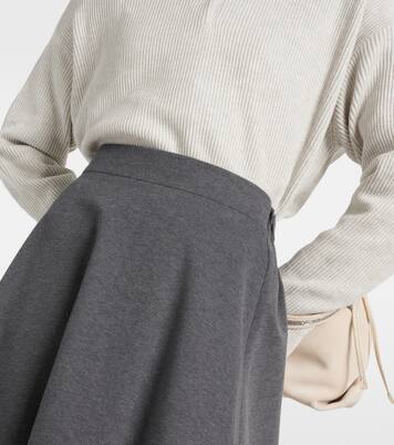 Cotton-blend midi skirt | Brunello Cucinelli
