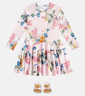 Robe en coton mélangé à fleurs | Monnalisa