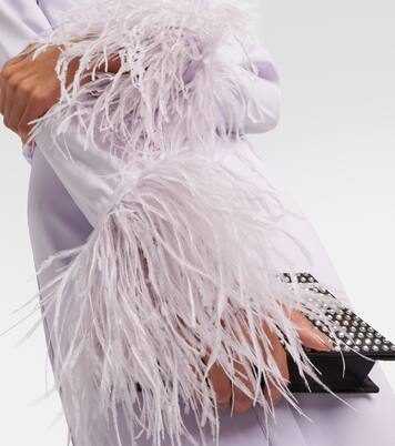Robe longue en satin à plumes | Roland Mouret