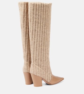 Botas altas acanaladas con piel | Gianvito Rossi