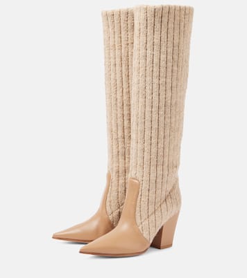 Botas altas acanaladas con piel | Gianvito Rossi