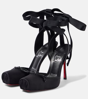 Cassia Lace Up 100 satin crêpe pumps | Christian Louboutin