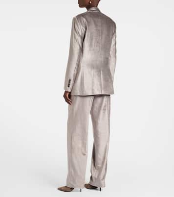 Blazer de terciopelo de mezcla de algodón | Brunello Cucinelli