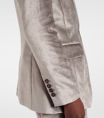 Blazer de terciopelo de mezcla de algodón | Brunello Cucinelli