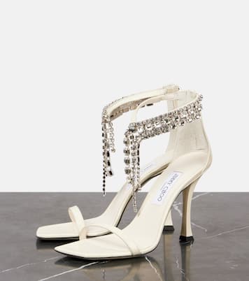 Sandalen Verity 100 aus Leder mit Kristallen | Jimmy Choo