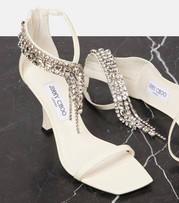 Sandalen Verity 100 aus Leder mit Kristallen | Jimmy Choo