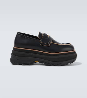 Leather platform loafers | Sacai