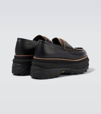 Leather platform loafers | Sacai