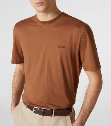 Logo embroidered cotton jersey T-shirt | Zegna