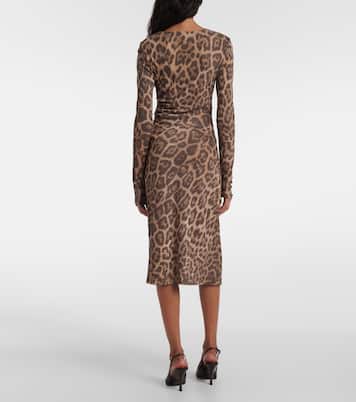 Abito midi con stampa leopardata | Stella McCartney
