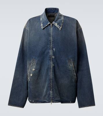 Chaqueta en denim con efecto desgastado | Balenciaga
