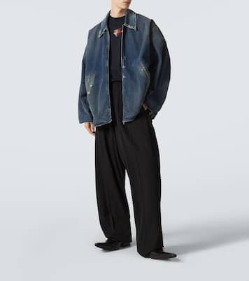 Chaqueta en denim con efecto desgastado | Balenciaga